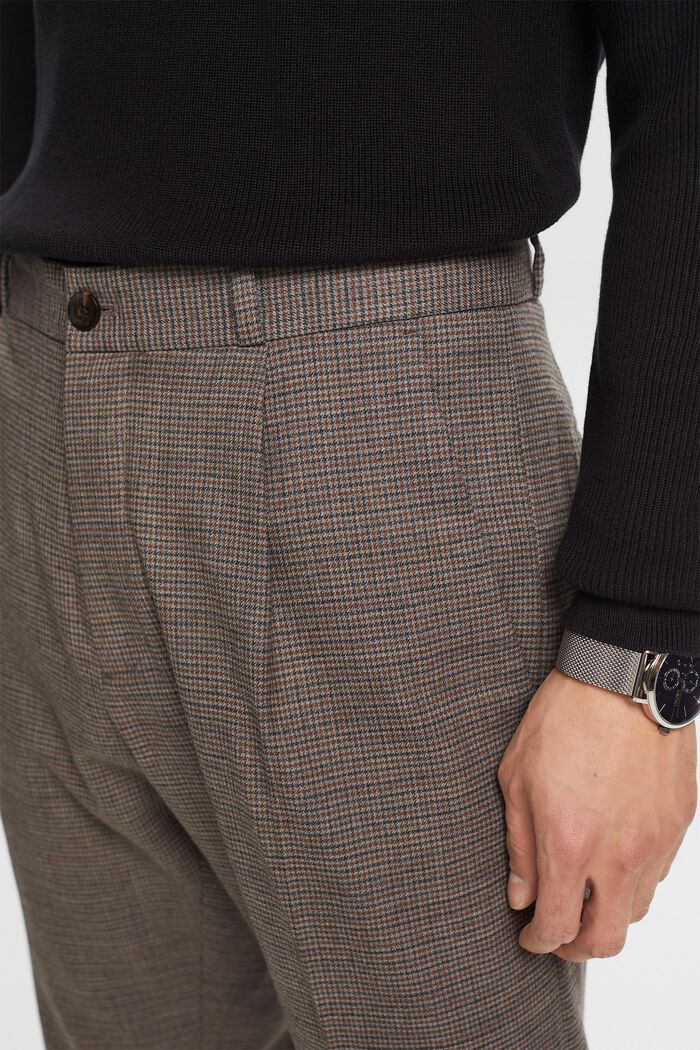 Houndstooth wool trousers, BROWN GREY 3, detail image number 2