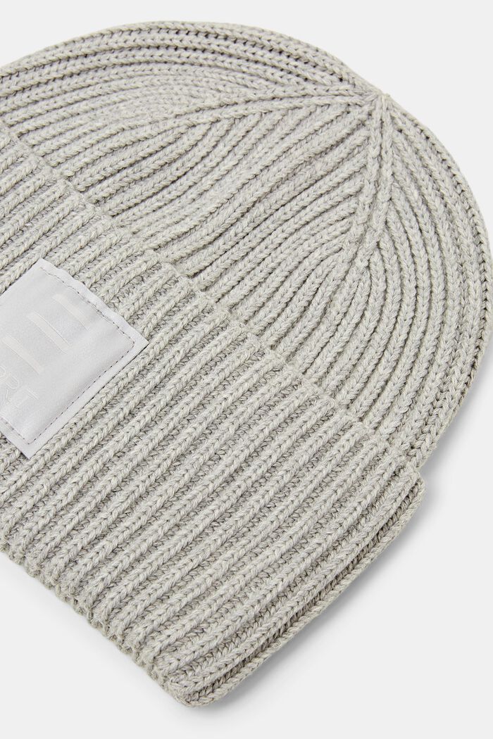 羅紋針織棉質圓帽, 淺灰色, detail image number 1