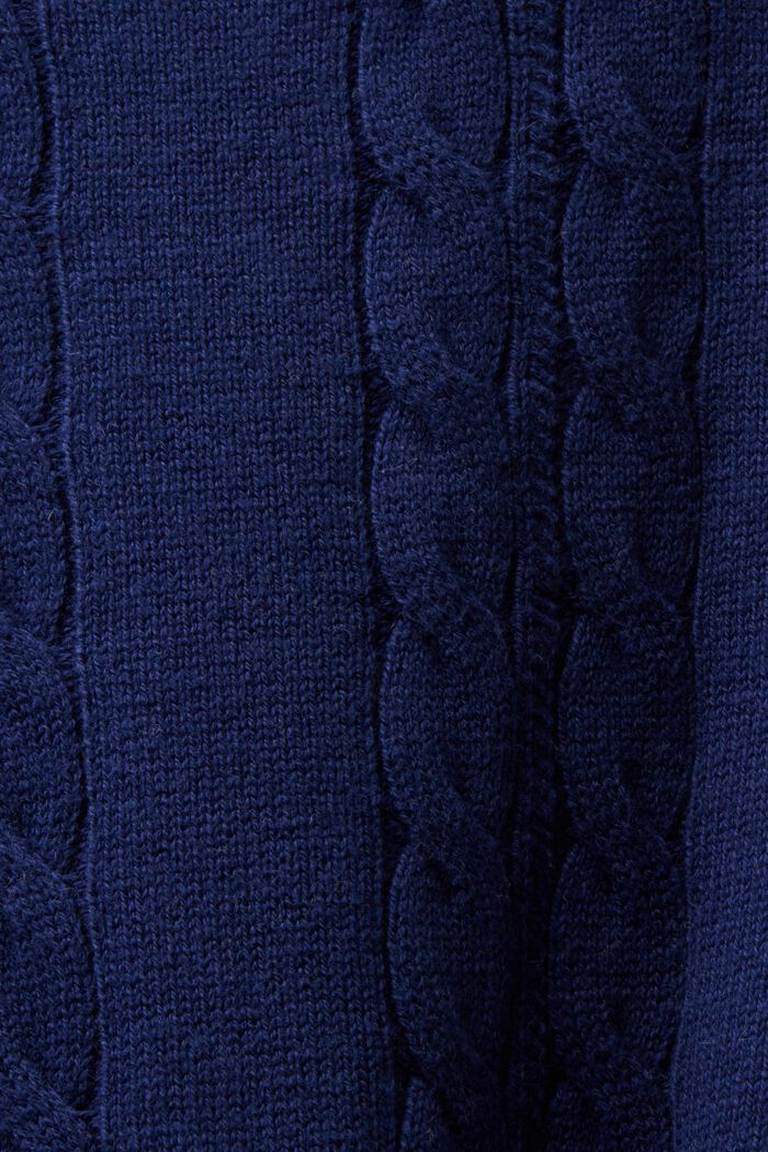海豚LOGO絞花針織套頭衫, 深藍色, detail image number 6