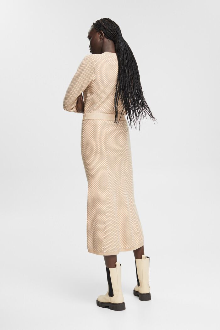 Two-coloured knit skirt, LENZING™ ECOVERO™, LIGHT BEIGE, detail image number 3