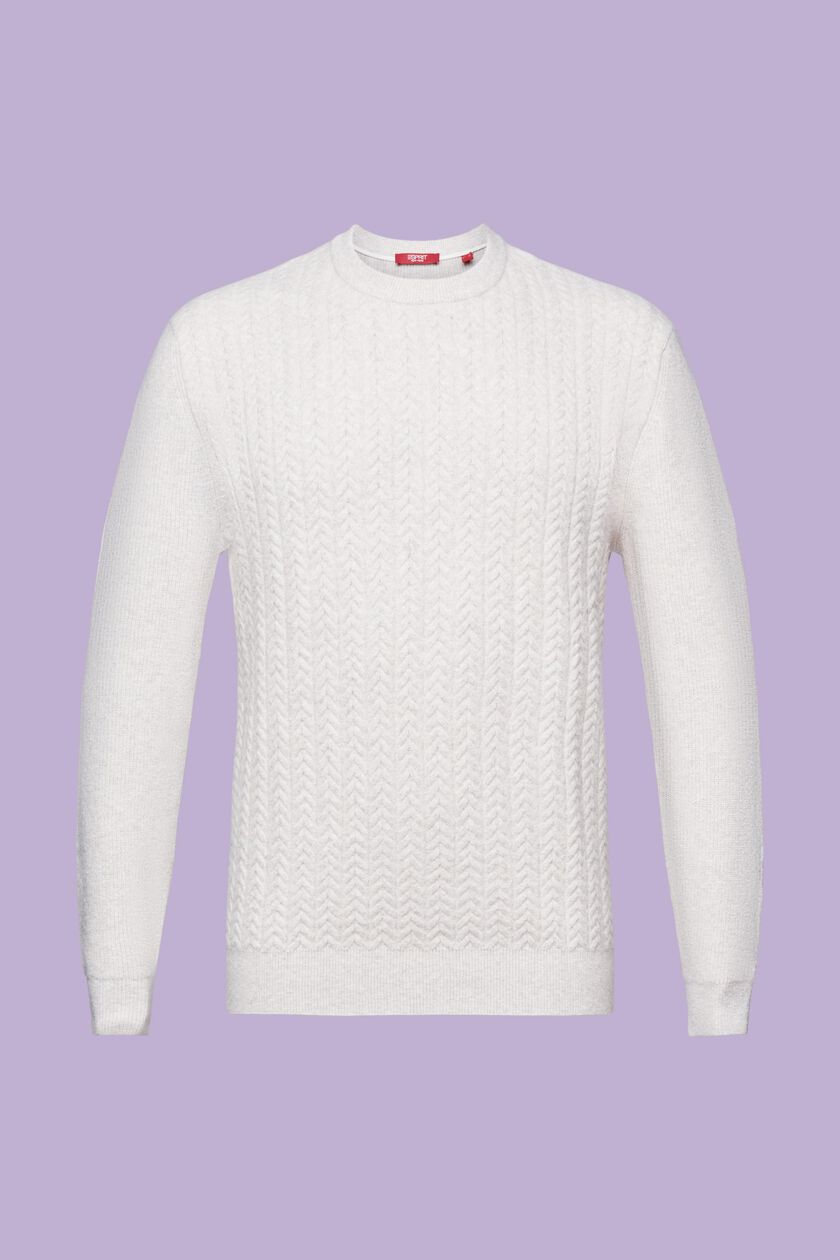 Melange Cable Knit Crewneck Sweater