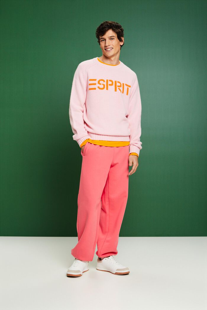 ‌棉質搖粒絨LOGO標誌運動褲, 粉紅色, detail image number 2