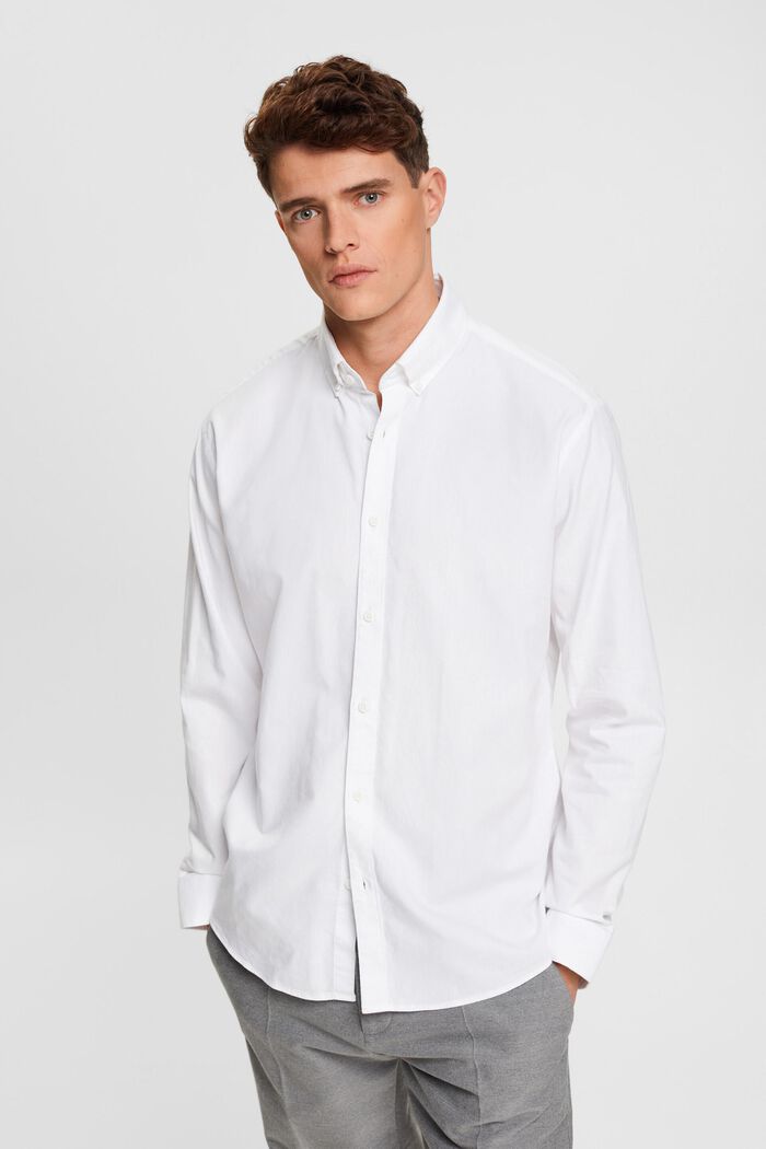 Slim fit button-down shirt, OFF WHITE, detail image number 0