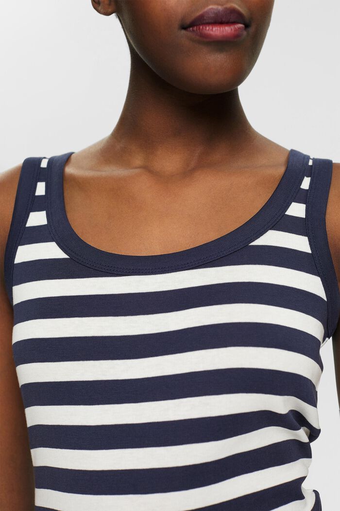 Cotton tank top with stripes, NAVY, detail image number 2