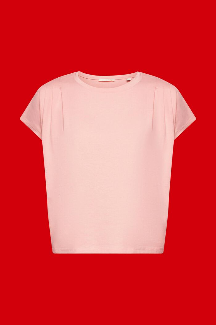 T-shirt with pleated details, PINK, detail image number 5