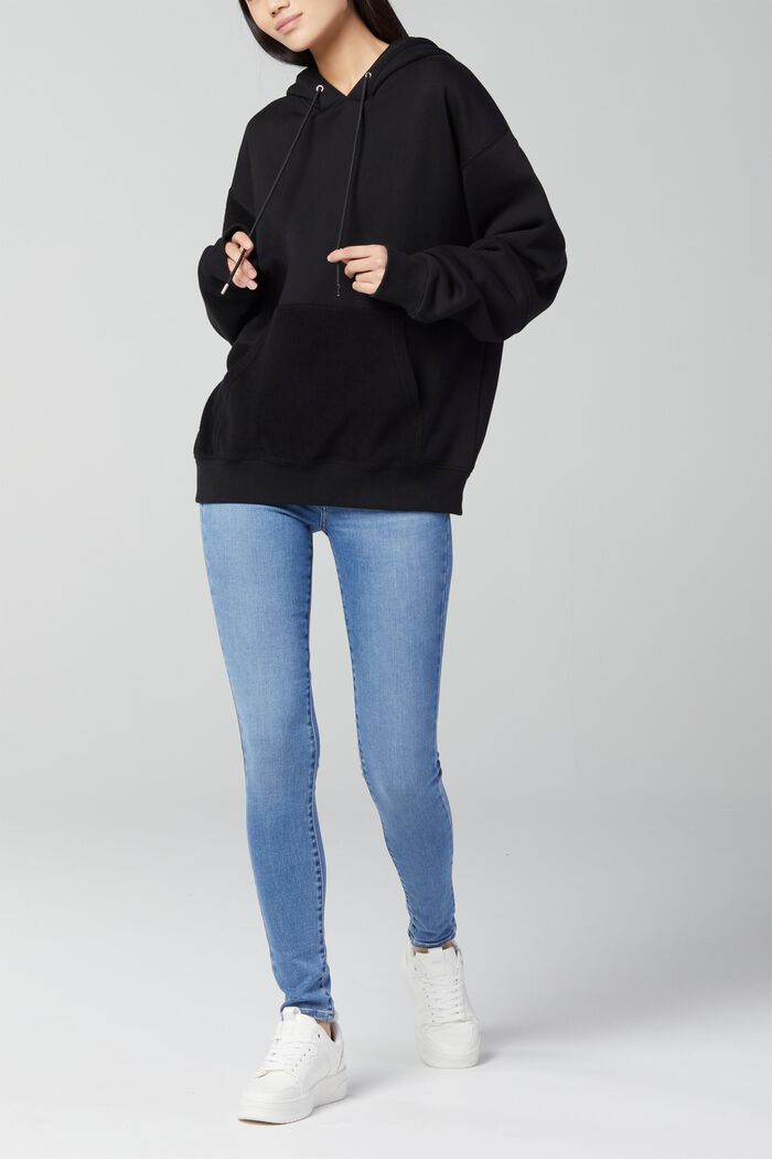 Unisex sweatshirt in a patchwork look, BLACK, detail image number 3