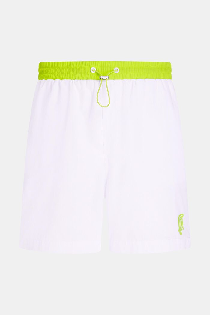 Neon Waistband Relaxed Shorts, WHITE, detail image number 4