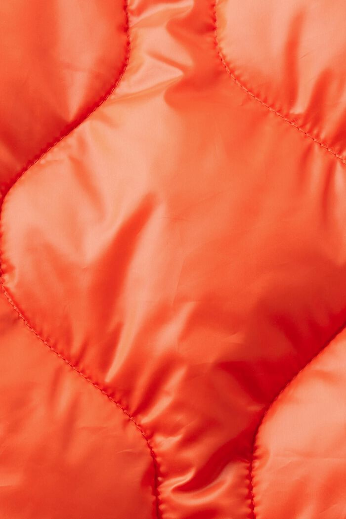 Quilted puffer jacket with a hood, ORANGE RED, detail image number 5