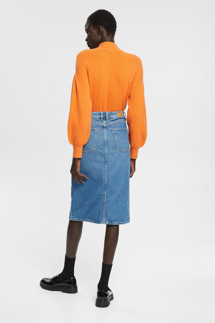 Denim skirt, organic cotton, BLUE MEDIUM WASHED, detail image number 4