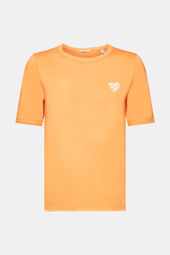 心形LOGO標誌純棉T恤, 橙金色, detail image number 7