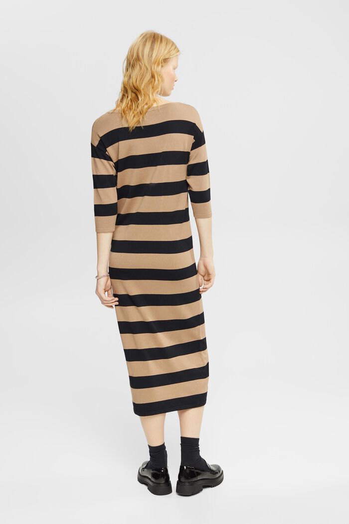 Striped jersey midi dress, TAUPE, detail image number 3