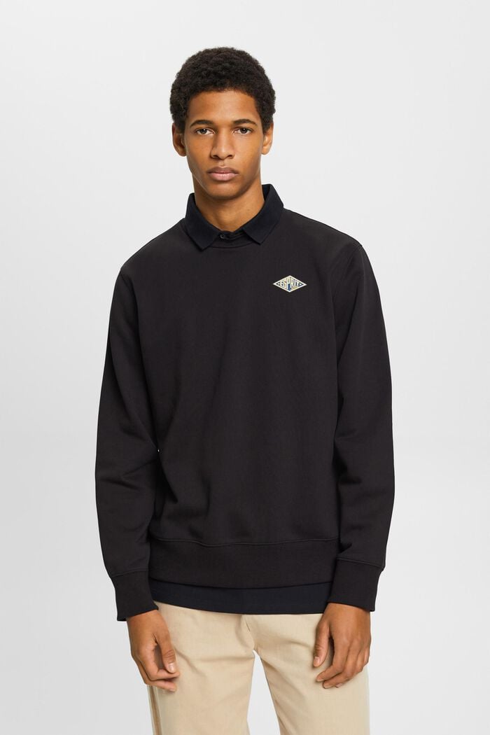 Sweatshirt with logo print on the back, BLACK, detail image number 0