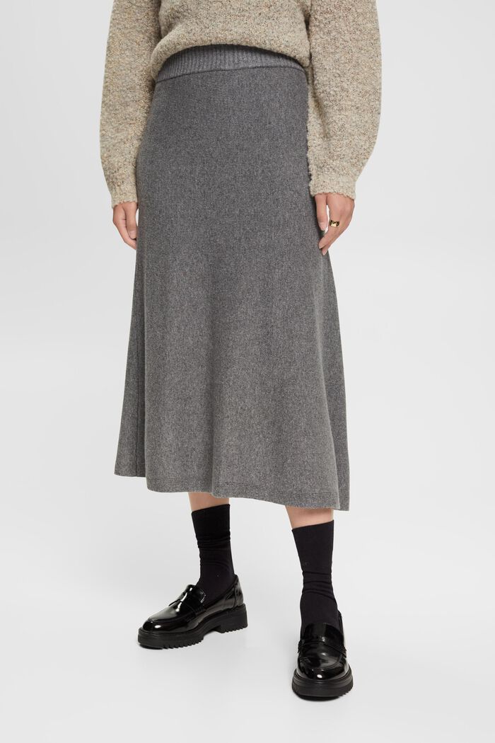 Wool blend skirt, MEDIUM GREY, detail image number 1