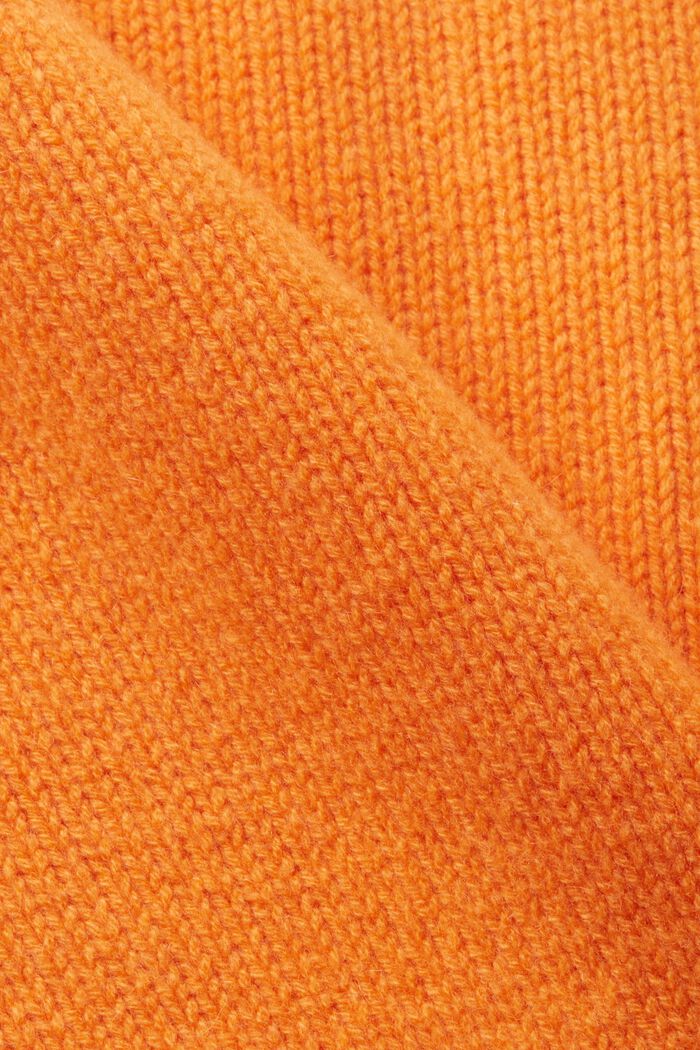 羊毛羊絨混紡LOGO標誌毛衣, 橙紅色, detail image number 5