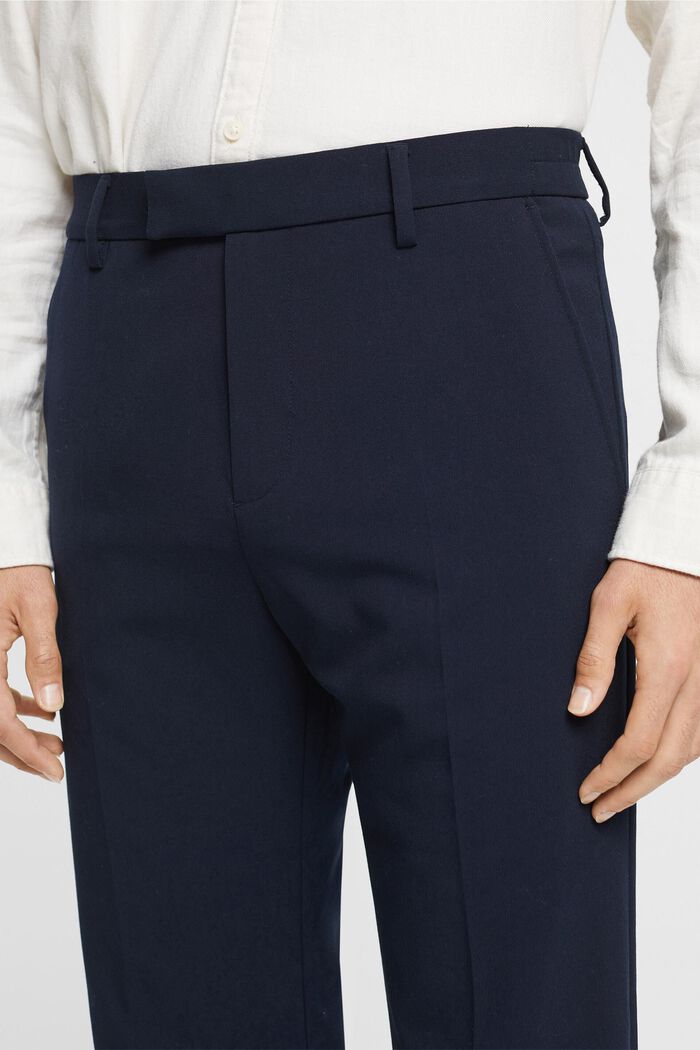 Tailored wide-fit trousers with elasticated waist, NAVY, detail image number 2