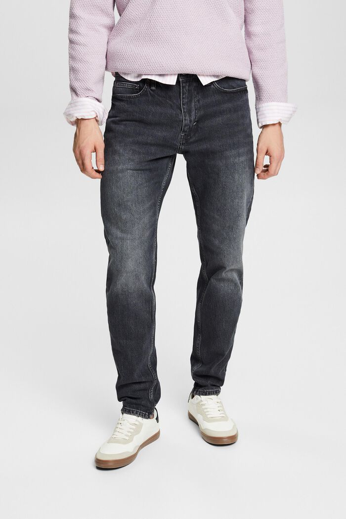 Mid-Rise Regular Tapered Jeans, BLACK MEDIUM WASH, detail image number 0