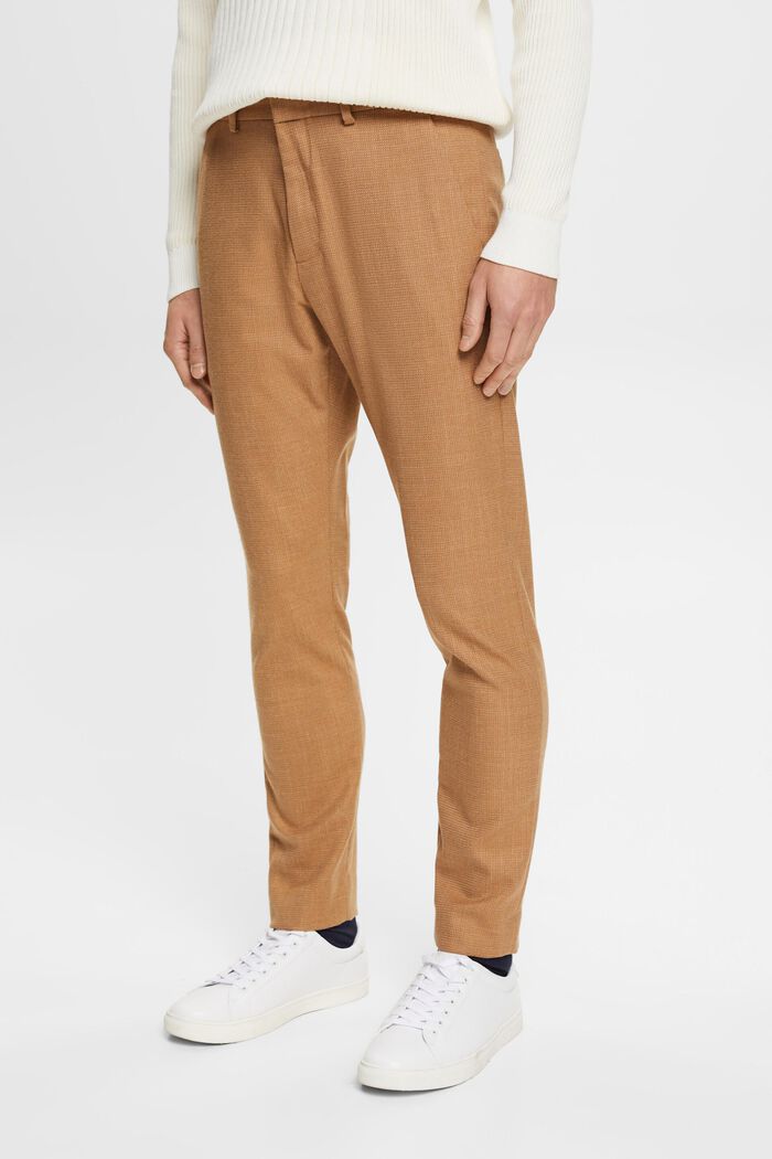 Wool touch trousers, CAMEL, detail image number 0