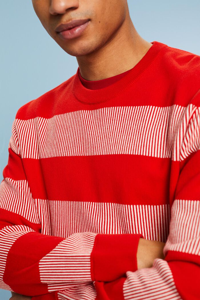 ‌紋理感羅紋針織衛衣, 紅色, detail image number 3