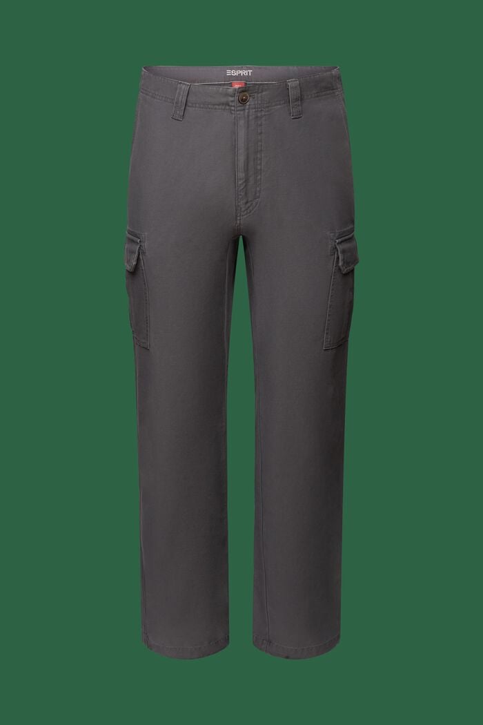 Cotton Cargo Pants, 深灰色, detail image number 7