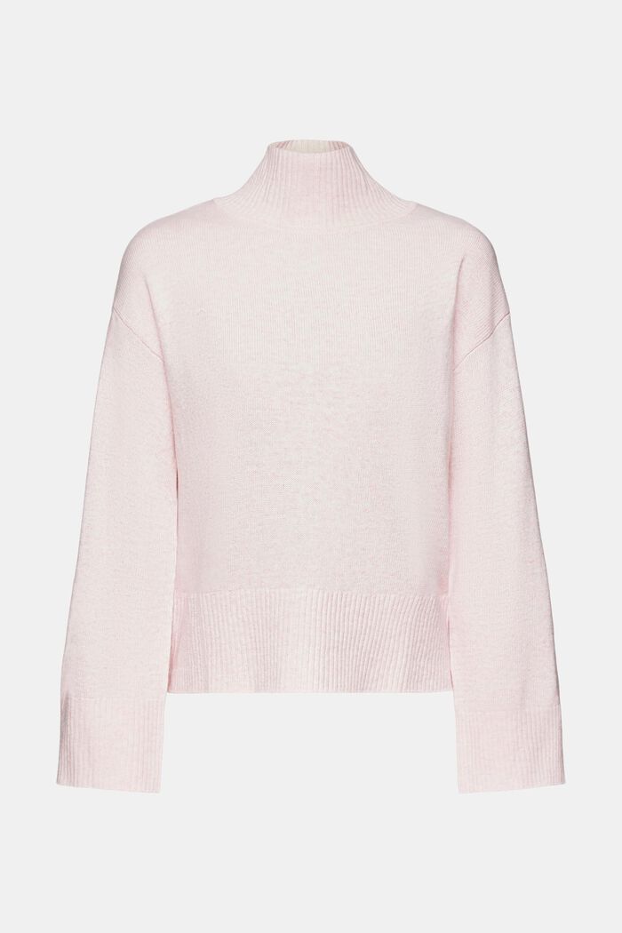 羊毛混紡立領針織上衣，LENZING™ ECOVERO™, 淺粉紅色, detail image number 5