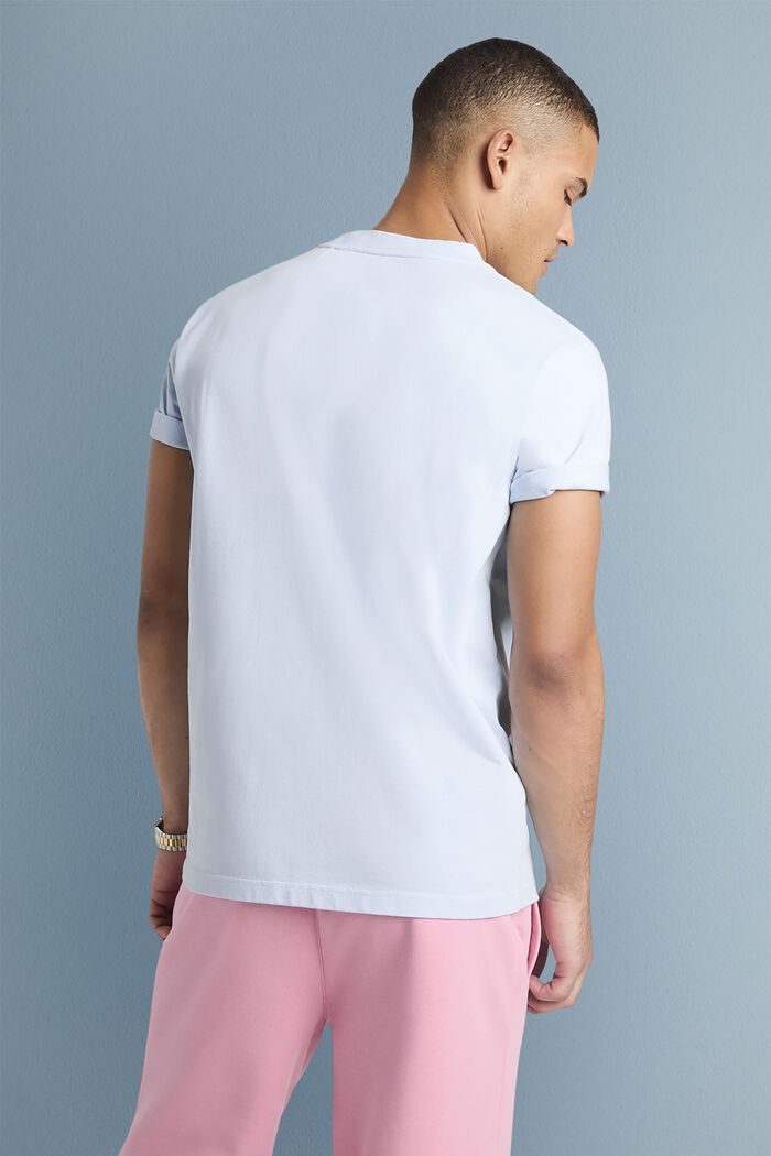 ‌超大廓形棉質平織布LOGO標誌T恤, 淺藍色, detail image number 2