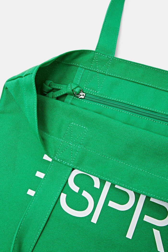 Cotton Logo Tote Bag, 綠色, detail image number 3