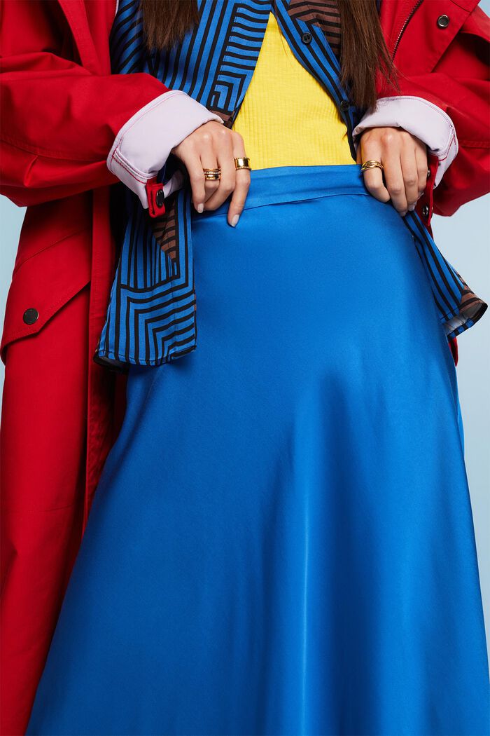 Satin Midi Skirt, BRIGHT BLUE, detail image number 1