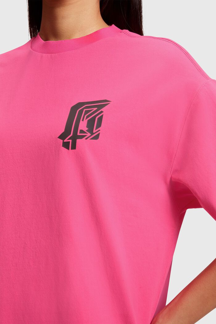側面開衩標誌 T 恤連身裙, 粉紅色, detail image number 2