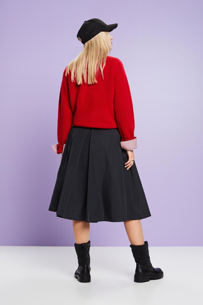 A-Line Midi Skirt, BLACK, detail image number 3