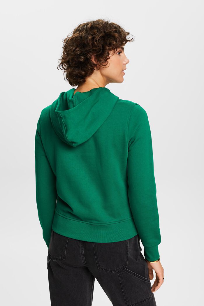 ‌有機棉刺繡LOGO標誌連帽衛衣, 深綠色, detail image number 3