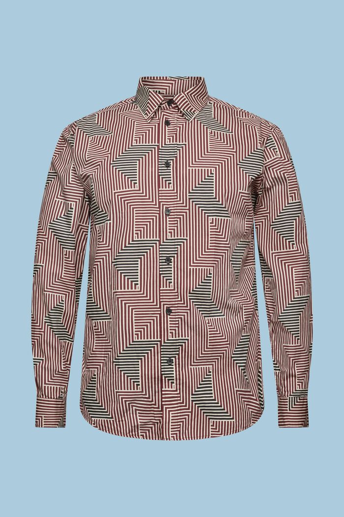 Geometric Print Regular Fit Shirt, GARNET RED, detail image number 7