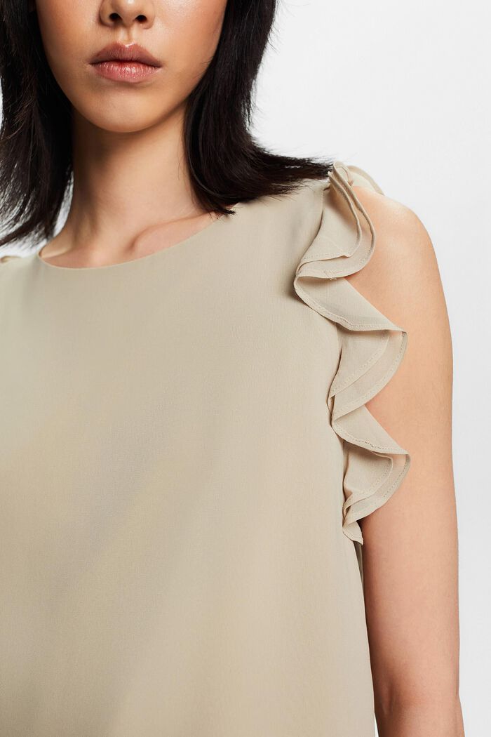 Chiffon blouse with ruffles, DUSTY GREEN, detail image number 2