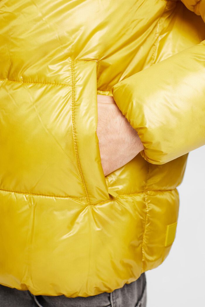 Glossy puffer jacket, PASTEL YELLOW, detail image number 0