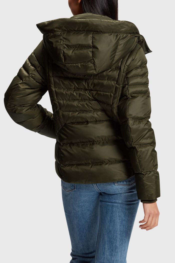 Hooded Quilted Puffer Jacket, DARK KHAKI, detail image number 1