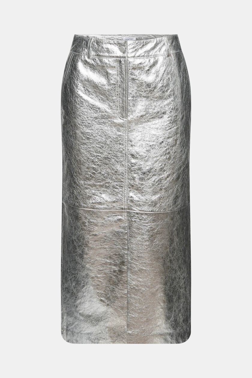 金屬光感皮革半身裙