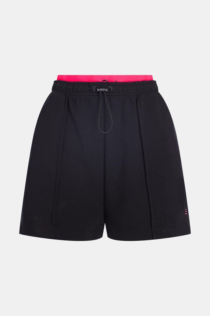 Double Waistband Relaxed Sweat Shorts, BLACK, detail image number 2