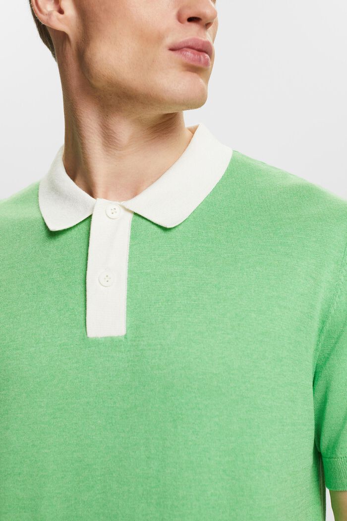 針織短袖POLO風恤衫, 柑橘綠, detail image number 3