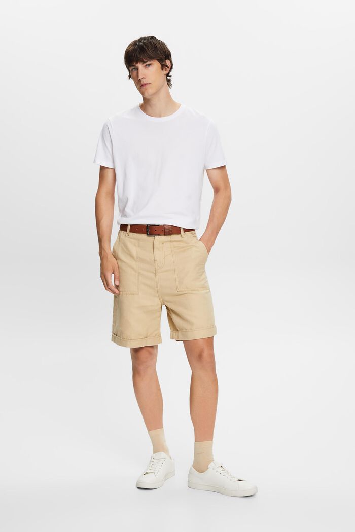 Bermuda shorts, cotton-linen blend, SAND, detail image number 5