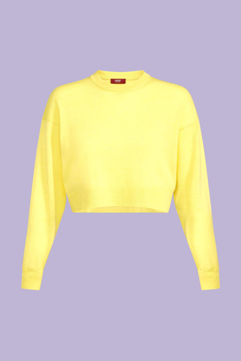 Cropped Super Fine Merino Wool Sweater