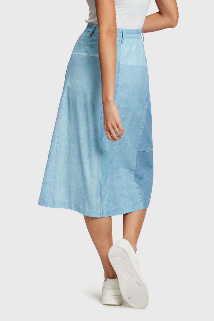 Denim Not Denim print skirt, BLUE MEDIUM WASHED, detail image number 2