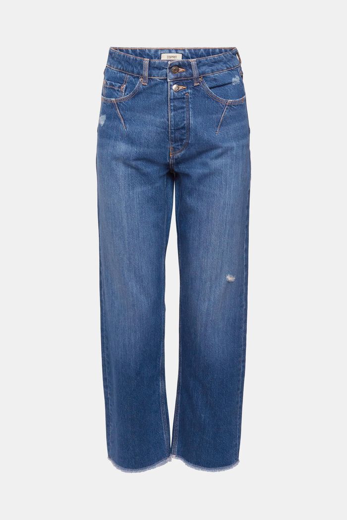 High-Rise Straight Jeans, BLUE MEDIUM WASHED, detail image number 6