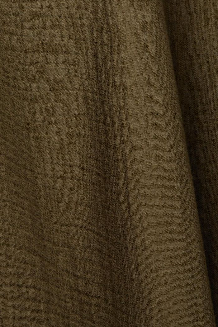 再生棉質平紋細布襯衫, 軍綠色, detail image number 5