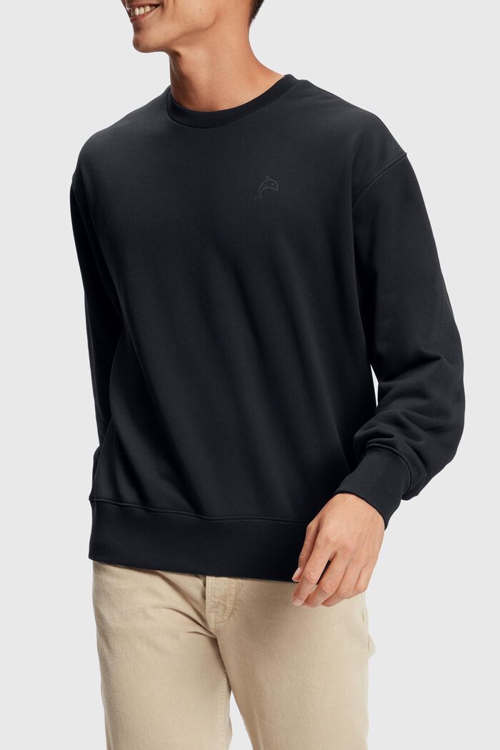 Color Dolphin Sweatshirt, BLACK, detail image number 0