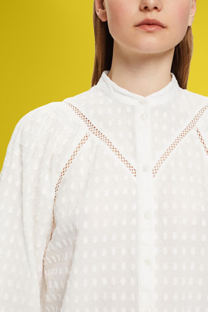 Embroidered blouse, OFF WHITE, detail image number 2