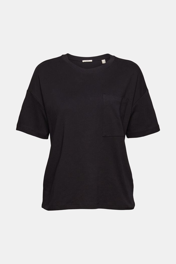T-shirt with a breast pocket, BLACK, detail image number 2