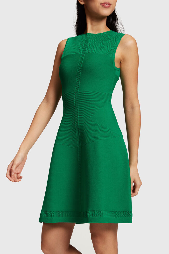 無縫針織網眼連衣裙, 綠色, detail image number 0