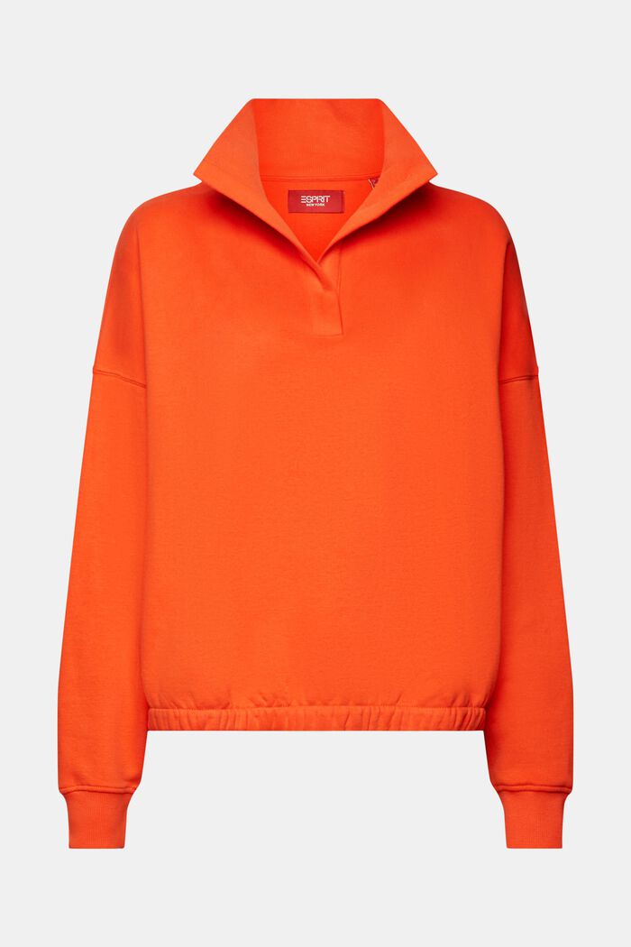 Fleece Pullover Sweatshirt, BRIGHT ORANGE, detail image number 6