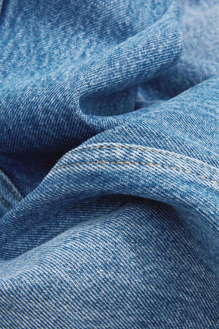 Jeans with a straight leg, organic cotton, BLUE MEDIUM WASHED, detail image number 6