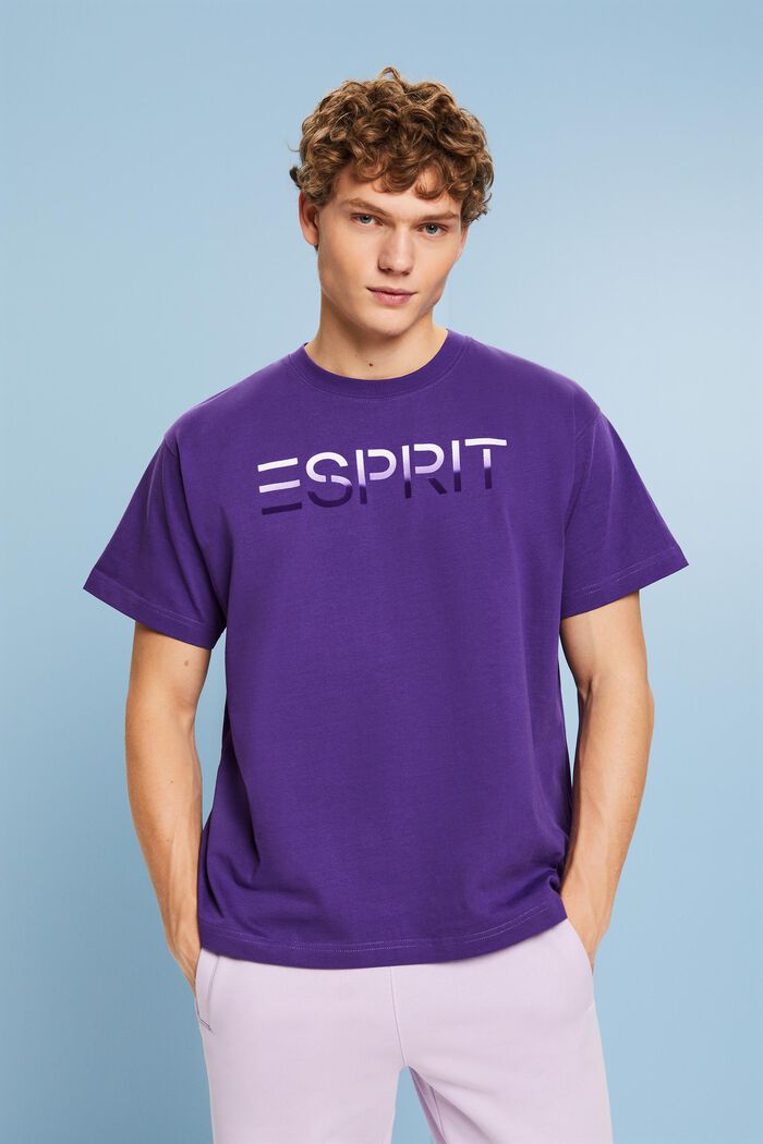 植絨標誌貼花 T 恤, 深紫色, detail image number 5