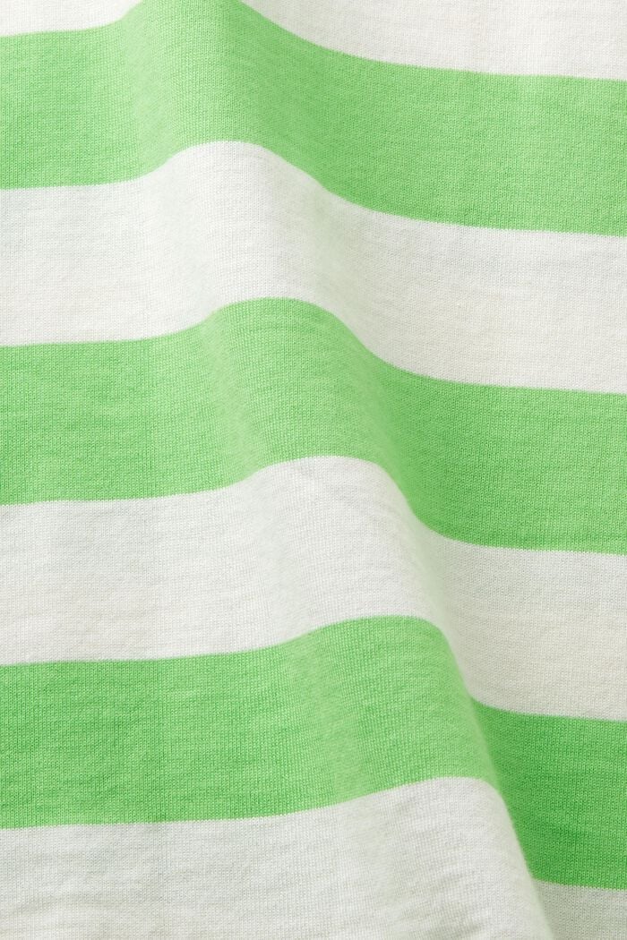 Striped Logo Cotton T-Shirt, CITRUS GREEN, detail image number 4